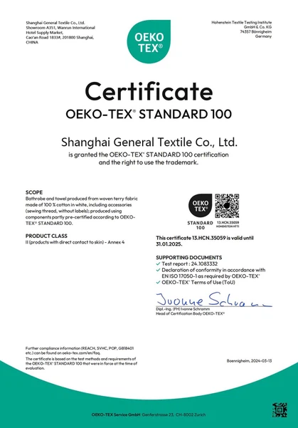 OEKO certificate OEKO certificate